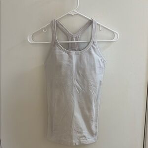 Lululemon Athletica White Fitted Sleeveless Tank Top